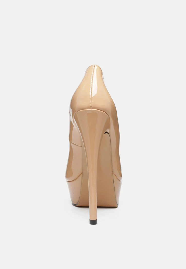 Rag & Co Pumps BRIELLE High Heel Peep Toe Stiletto In Latte 7 Rag & Co Pumps BRIELLE High Heel Peep Toe Stiletto In Latte
