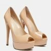 Rag & Co Pumps BRIELLE High Heel Peep Toe Stiletto In Latte