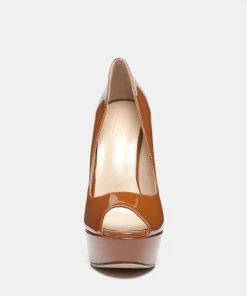 Rag & Co BRIELLE High Heel Peep Toe Stiletto In Mocca 11 Rag & Co BRIELLE High Heel Peep Toe Stiletto In Mocca