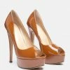 Rag & Co BRIELLE High Heel Peep Toe Stiletto In Mocca 2 Rag & Co BRIELLE High Heel Peep Toe Stiletto In Mocca