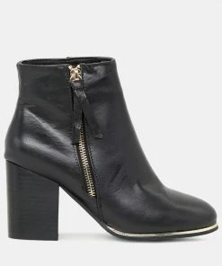 Rag & Co BROOK Mid Heel Ankle Boots With Zip Closure