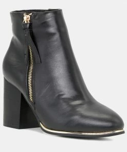Rag & Co BROOK Mid Heel Ankle Boots With Zip Closure