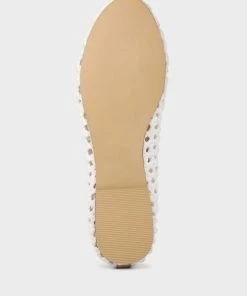 Rag & Co Brionna White Cotton Mesh Flat Ballerinas Loafers & Ballerinas 14 Rag & Co Brionna White Cotton Mesh Flat Ballerinas Loafers & Ballerinas