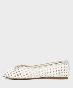 Rag & Co Brionna White Cotton Mesh Flat Ballerinas Loafers & Ballerinas 12 Rag & Co Brionna White Cotton Mesh Flat Ballerinas Loafers & Ballerinas