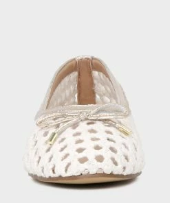 Rag & Co Brionna White Cotton Mesh Flat Ballerinas Loafers & Ballerinas 11 Rag & Co Brionna White Cotton Mesh Flat Ballerinas Loafers & Ballerinas