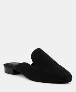 Rag & Co CALICO Black Organic Canvas Mules