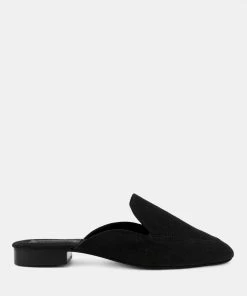 Rag & Co CALICO Black Organic Canvas Mules