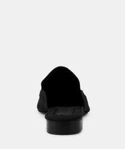 Rag & Co CALICO Black Organic Canvas Mules