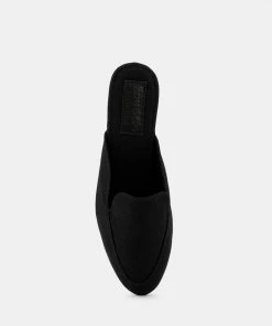 Rag & Co CALICO Black Organic Canvas Mules