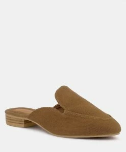 Rag & Co CALICO Tan Organic Canvas Mules