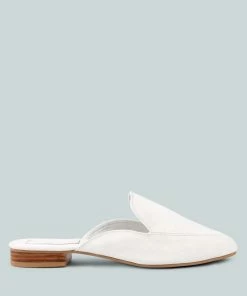 Rag & Co CALICO White Organic Canvas Mules