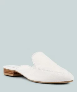 Rag & Co CALICO White Organic Canvas Mules