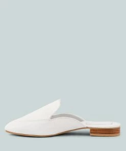 Rag & Co CALICO White Organic Canvas Mules