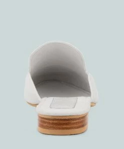 Rag & Co CALICO White Organic Canvas Mules