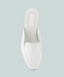 Rag & Co CALICO White Organic Canvas Mules