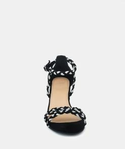 Rag & Co CANDANCE Black Block Heel Sandal