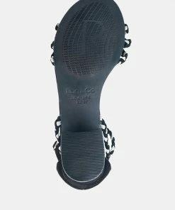 Rag & Co CANDANCE Black Block Heel Sandal