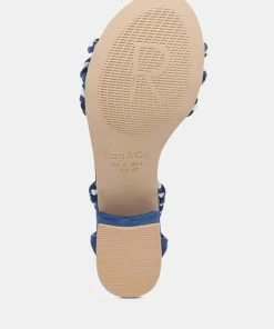 Rag & Co CANDANCE Blue Block Heel Sandal Sandals 16 Rag & Co CANDANCE Blue Block Heel Sandal Sandals