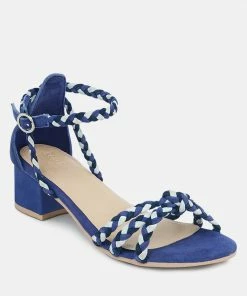Rag & Co CANDANCE Blue Block Heel Sandal Sandals