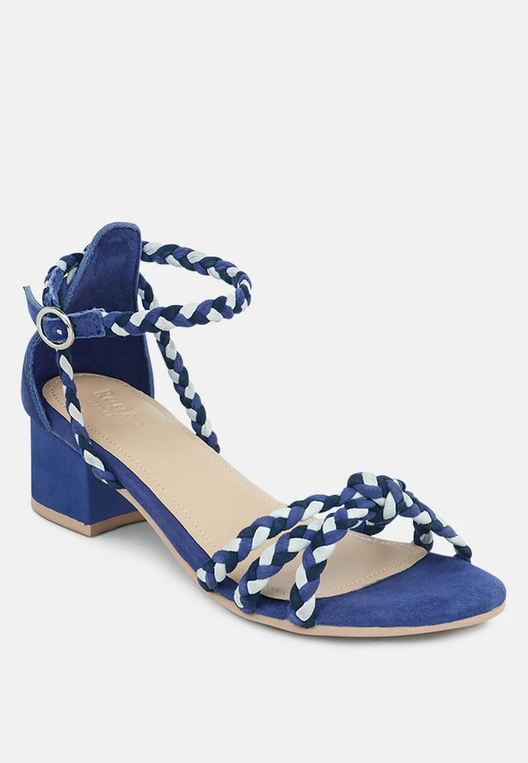 Rag & Co CANDANCE Blue Block Heel Sandal Sandals 3 Rag & Co CANDANCE Blue Block Heel Sandal Sandals