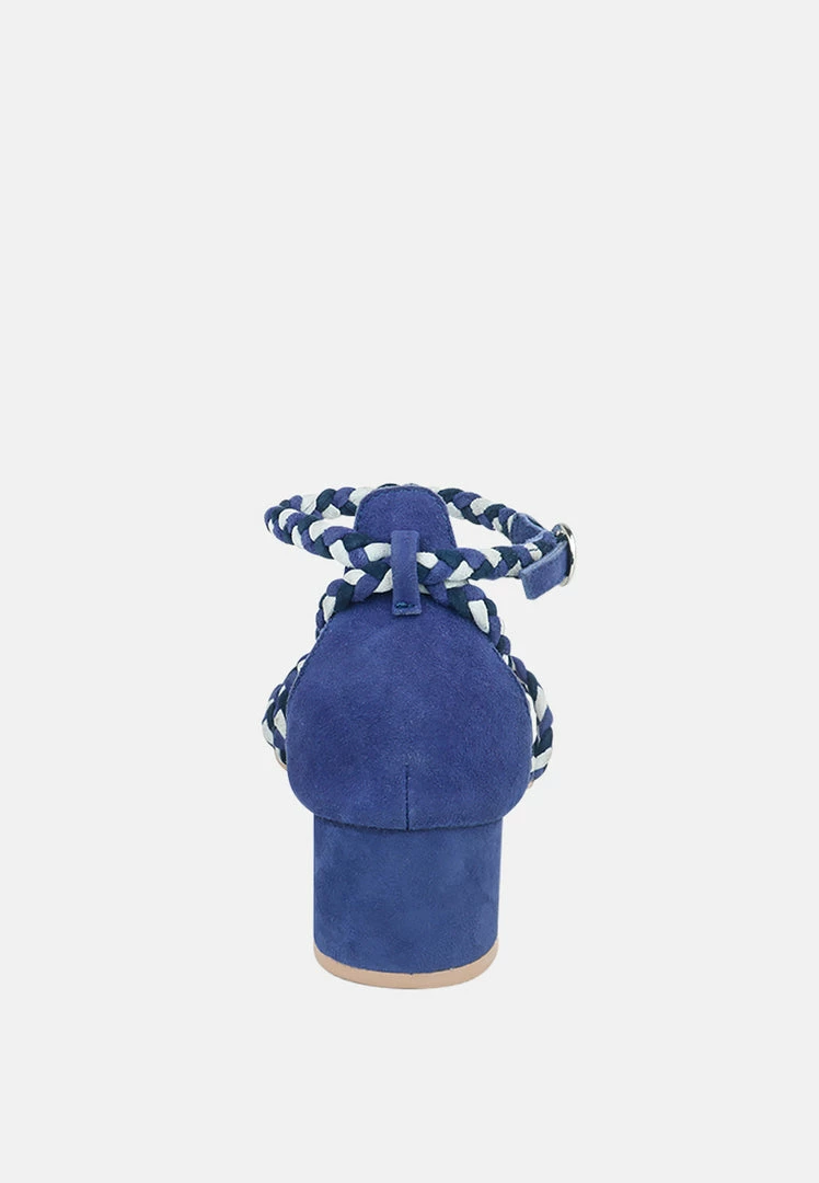 Rag & Co CANDANCE Blue Block Heel Sandal Sandals 7 Rag & Co CANDANCE Blue Block Heel Sandal Sandals