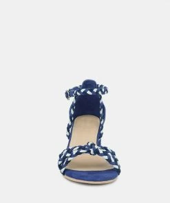 Rag & Co CANDANCE Blue Block Heel Sandal Sandals 12 Rag & Co CANDANCE Blue Block Heel Sandal Sandals