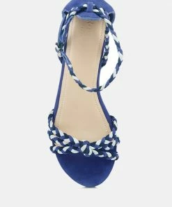 Rag & Co CANDANCE Blue Block Heel Sandal Sandals 15 Rag & Co CANDANCE Blue Block Heel Sandal Sandals