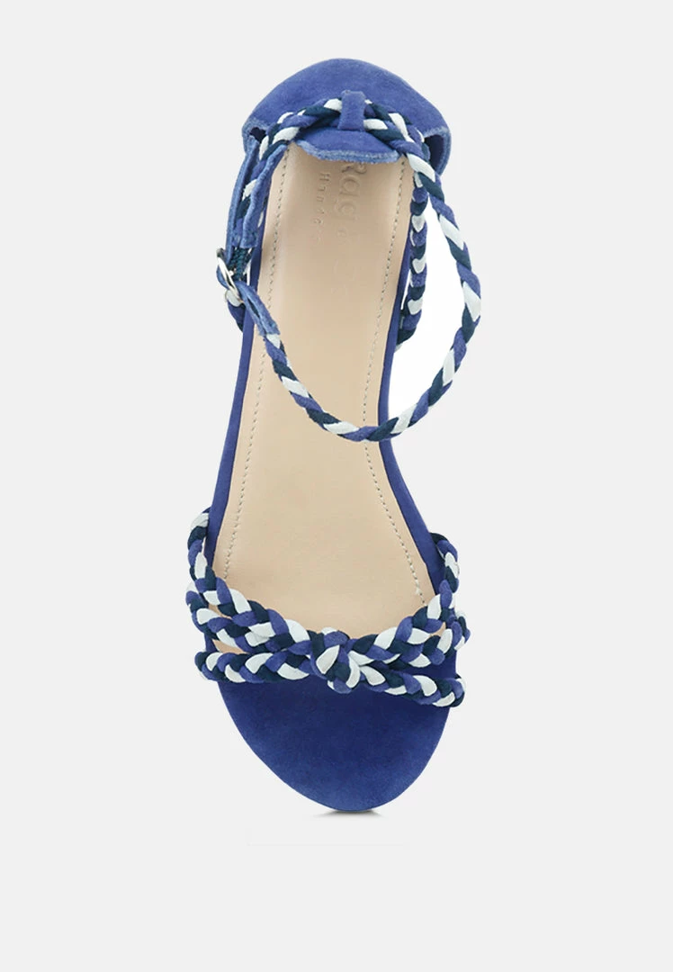 Rag & Co CANDANCE Blue Block Heel Sandal Sandals 8 Rag & Co CANDANCE Blue Block Heel Sandal Sandals