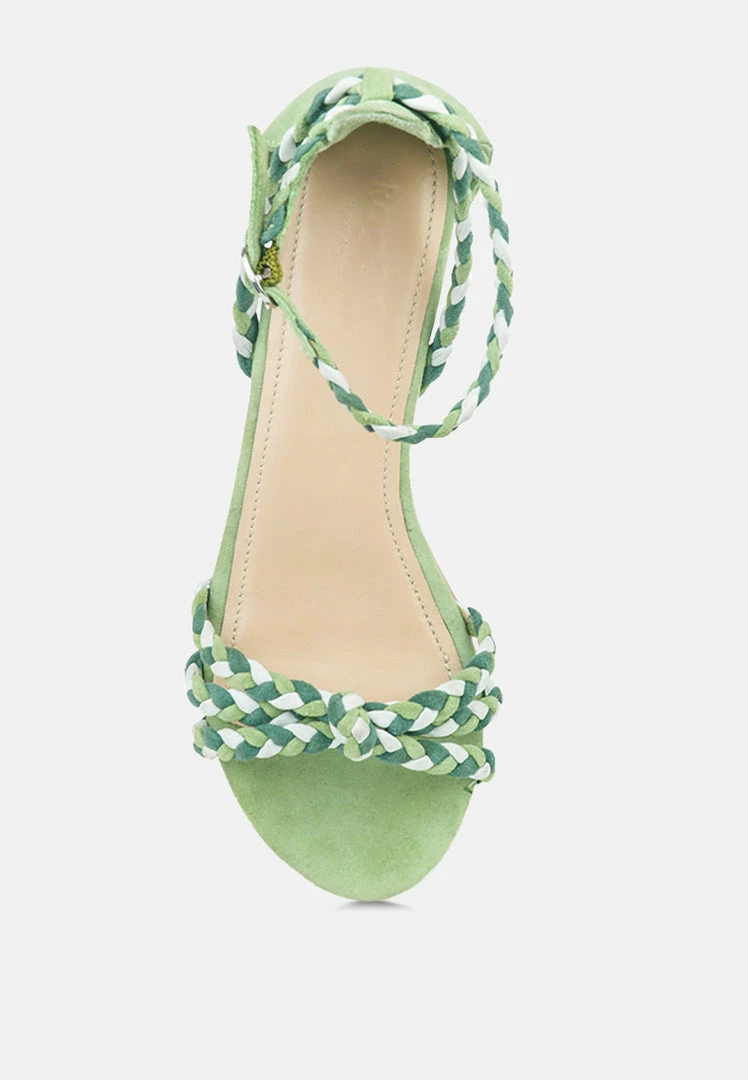 Rag & Co CANDANCE Green Block Heel Sandal 8 Rag & Co CANDANCE Green Block Heel Sandal