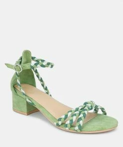Rag & Co CANDANCE Green Block Heel Sandal
