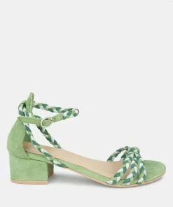 Rag & Co CANDANCE Green Block Heel Sandal