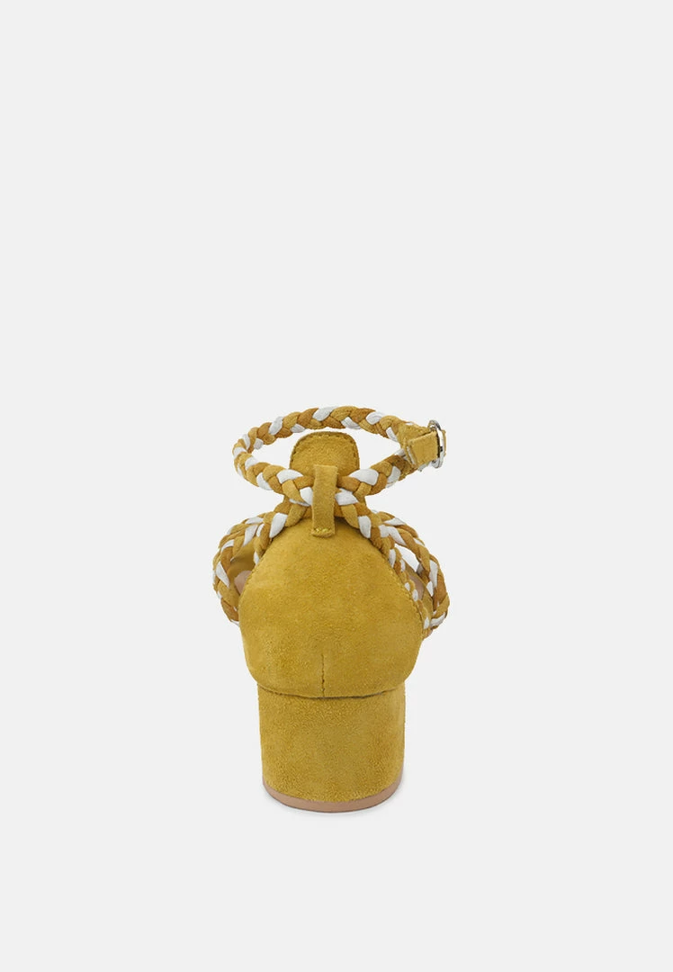 Rag & Co CANDANCE Mustard Block Heel Sandal 7 Rag & Co CANDANCE Mustard Block Heel Sandal