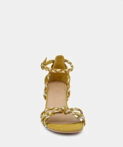 Rag & Co CANDANCE Mustard Block Heel Sandal 12 Rag & Co CANDANCE Mustard Block Heel Sandal