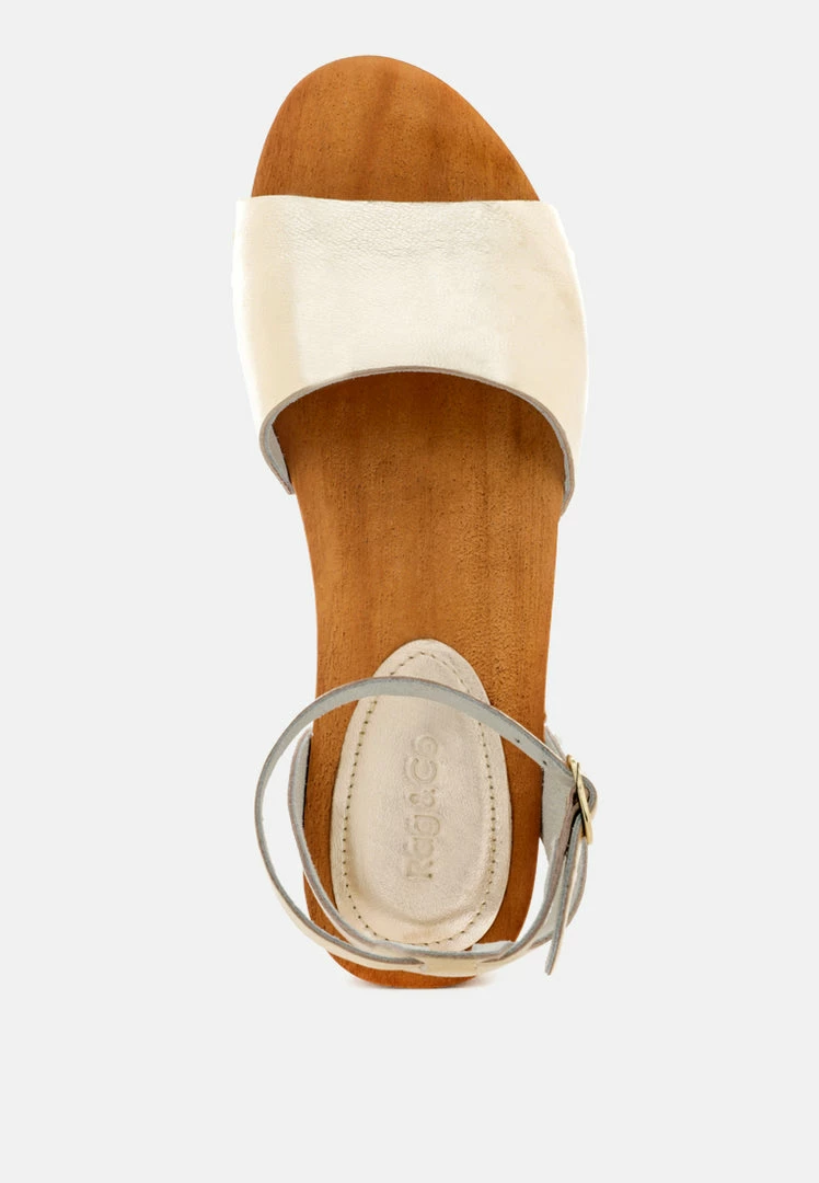 Rag & Co CARA Light Gold Wooden Clogs 8 Rag & Co CARA Light Gold Wooden Clogs