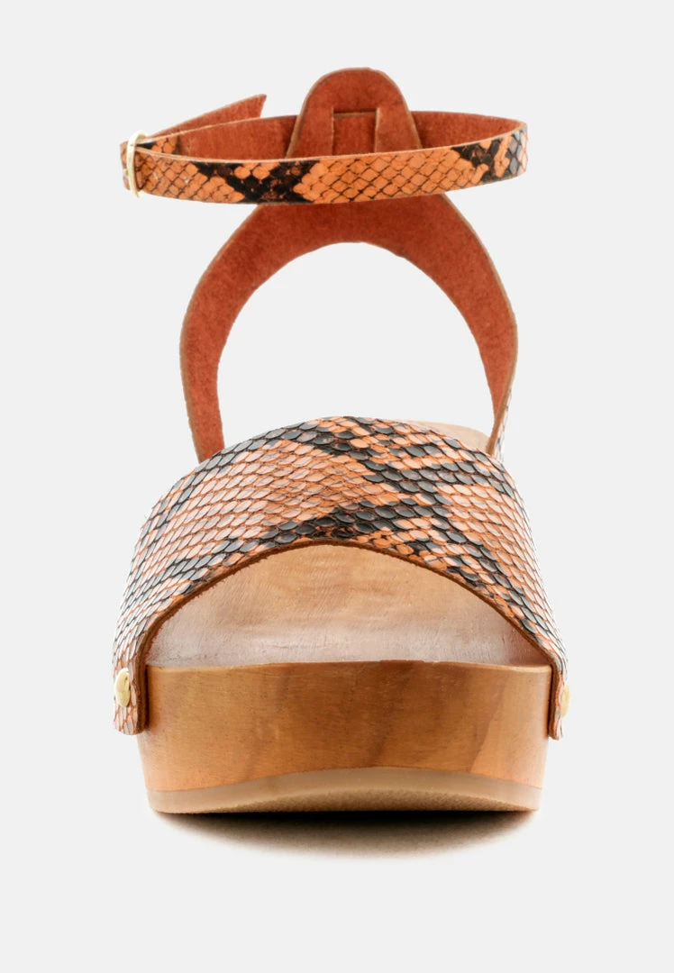 Rag & Co CARA Light Orange Wooden Clogs 5 Rag & Co CARA Light Orange Wooden Clogs