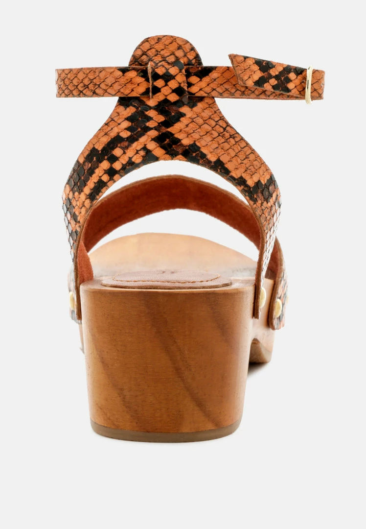 Rag & Co CARA Light Orange Wooden Clogs 7 Rag & Co CARA Light Orange Wooden Clogs