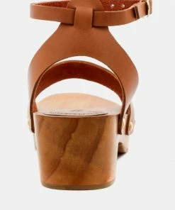 Rag & Co CARA Tan Wooden Clogs