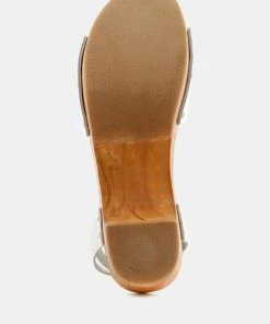 Rag & Co CARA White Wooden Clogs