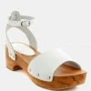 Rag & Co CARA White Wooden Clogs