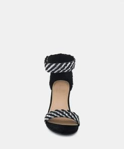 Rag & Co Sandals CARLA Black Stacked Heel Sandal