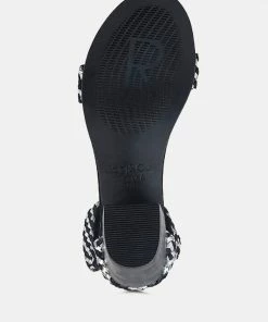 Rag & Co Sandals CARLA Black Stacked Heel Sandal