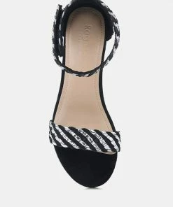 Rag & Co Sandals CARLA Black Stacked Heel Sandal