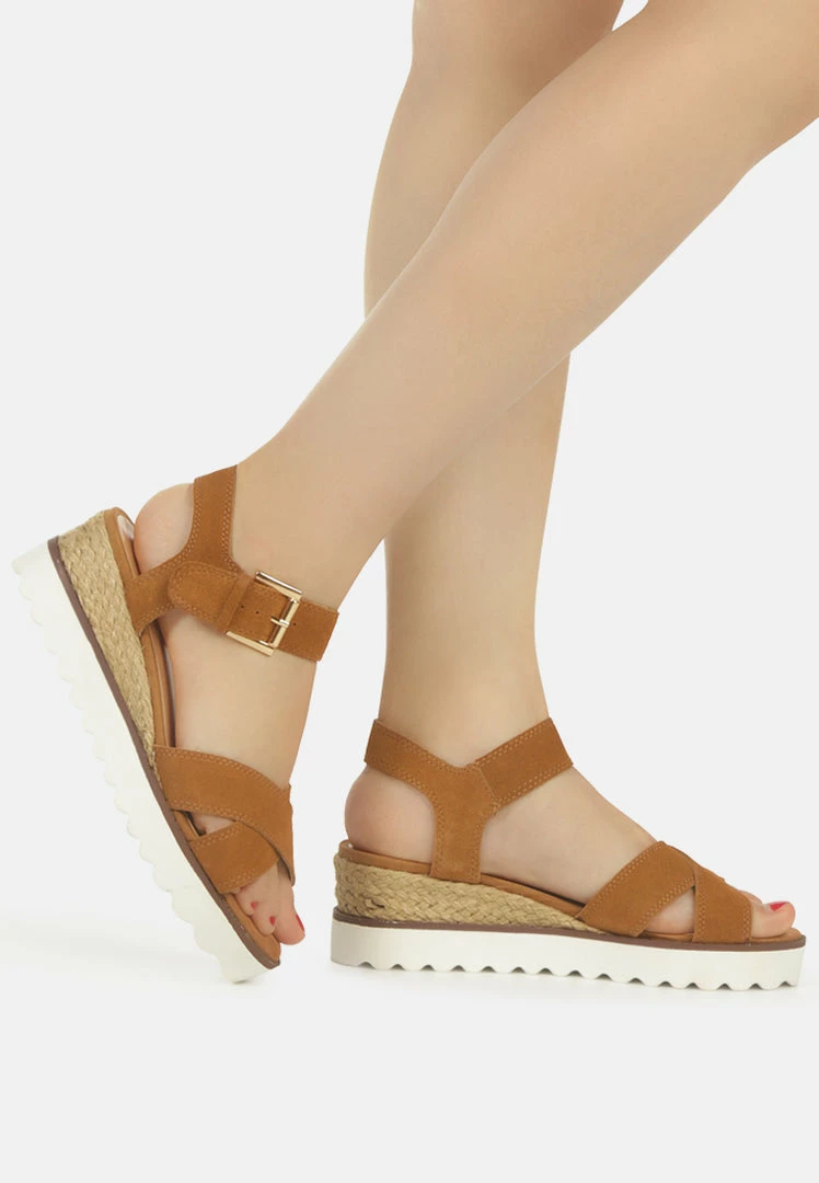 Rag & Co CASA Tan Wedge Sandals 9 Rag & Co CASA Tan Wedge Sandals