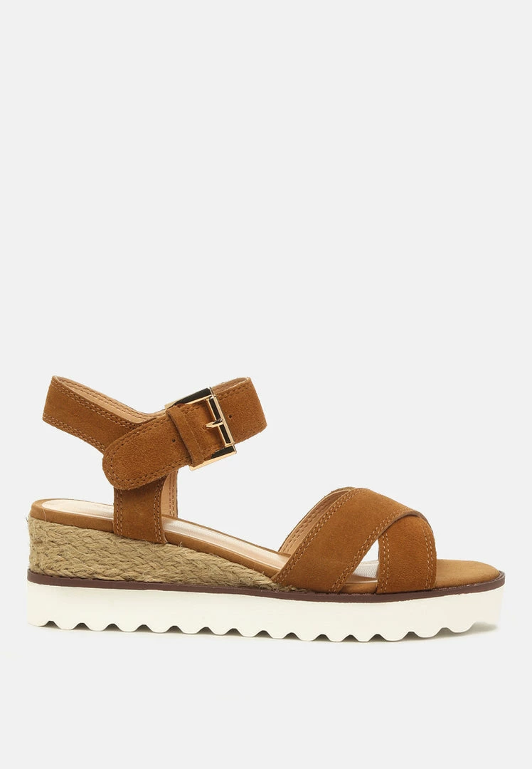 Rag & Co CASA Tan Wedge Sandals 4 Rag & Co CASA Tan Wedge Sandals