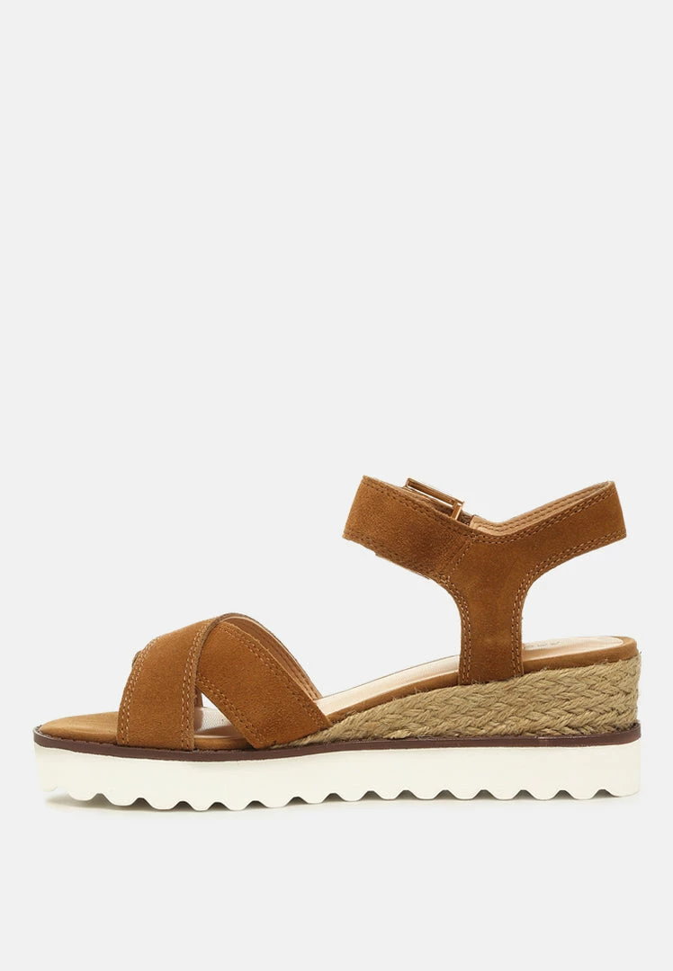 Rag & Co CASA Tan Wedge Sandals 6 Rag & Co CASA Tan Wedge Sandals