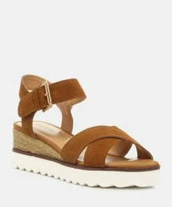 Rag & Co CASA Tan Wedge Sandals