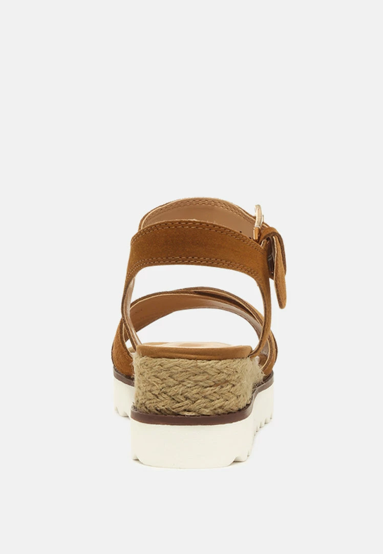 Rag & Co CASA Tan Wedge Sandals 7 Rag & Co CASA Tan Wedge Sandals