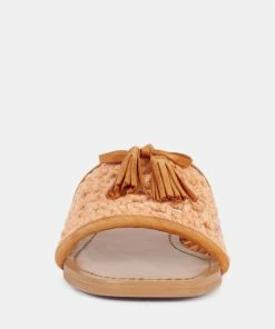 Rag & Co CEDAR Handwoven Natural Tan Tassel Flats 10 Rag & Co CEDAR Handwoven Natural Tan Tassel Flats