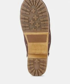 Rag & Co Clogs CEDRUS Fine Suede Studded Clog Mules In Brown