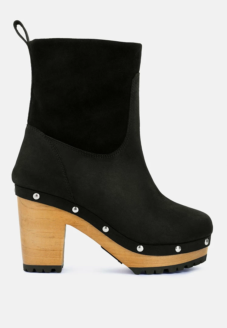 Rag & Co CHEROKEE Black Block Heeled Chelsea Boots 3 Rag & Co CHEROKEE Black Block Heeled Chelsea Boots